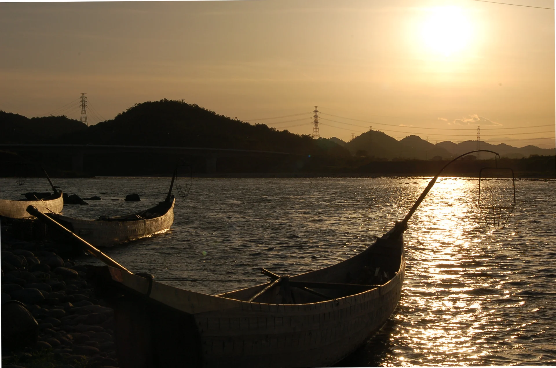 小瀬・長良川河畔の夕暮れ