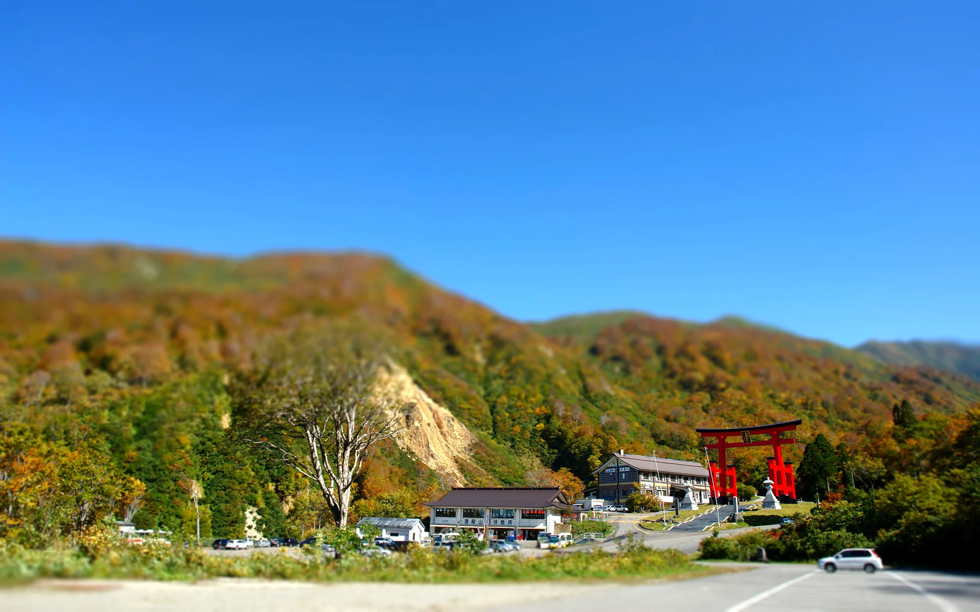 湯殿山・秋色に包まれた参拝口