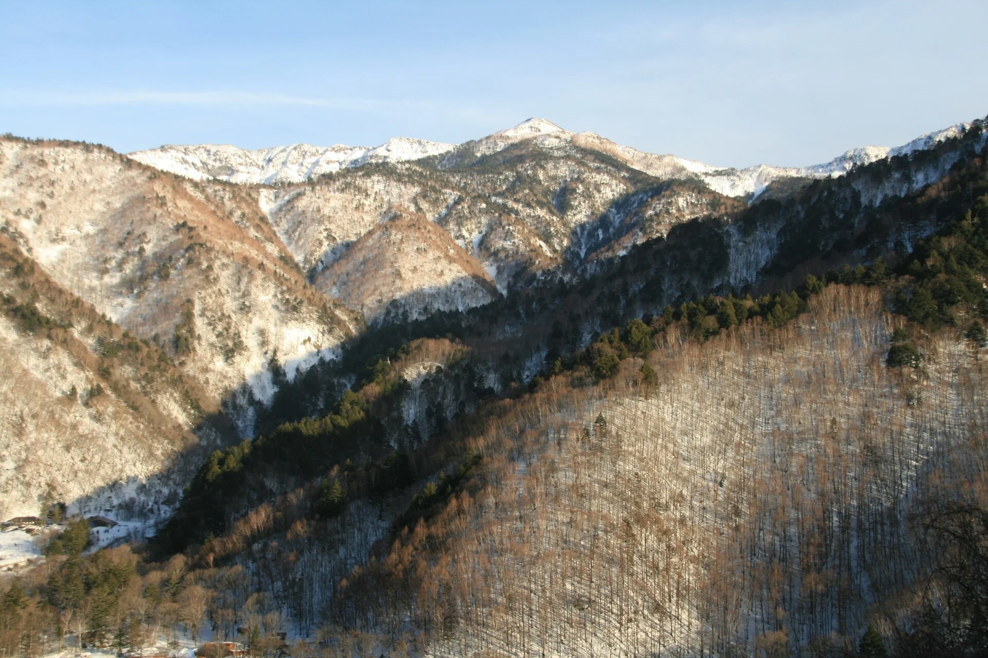 奥飛騨温泉郷・平湯から望む雪の山並み