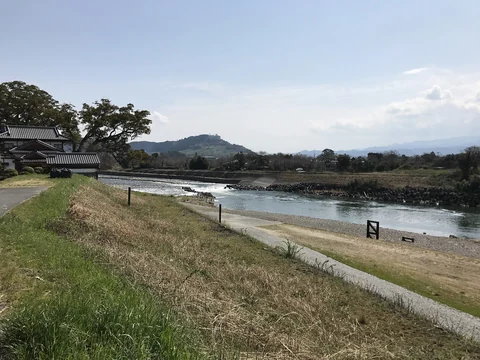 福岡県朝倉市・筑後川の山田堰の眺め